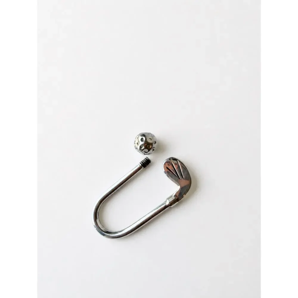 Sterling Silver 925 Golf Key Ring Screw-Off Golf Ball Keychain Vintage Golfcore